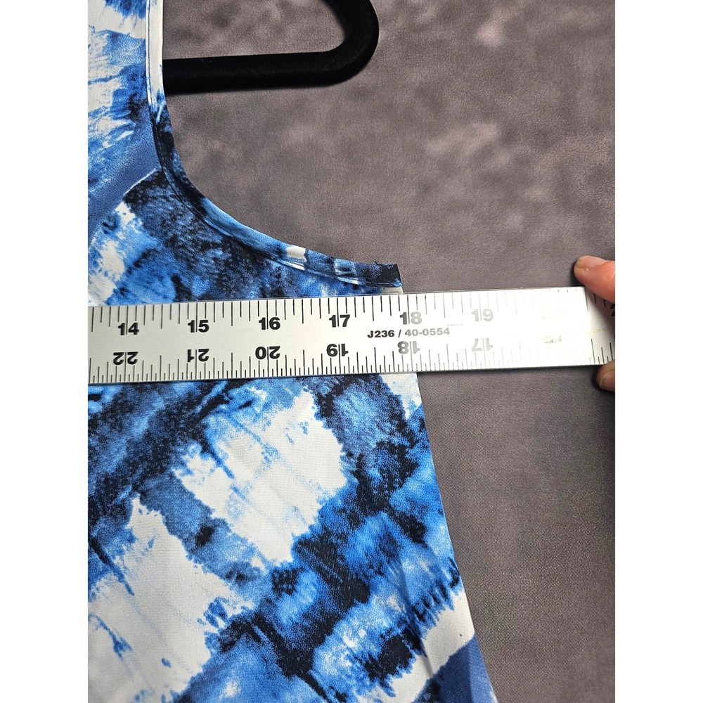 Karen Kane Boho Coastal Tie Dye Handkerchief Hem Top Blue Sleeveless‎ Womens XS - Picture 5 of 5
